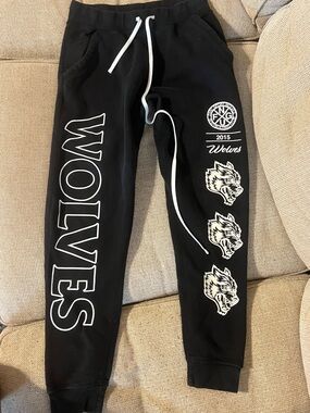 Darc Sport Black Joggers with White Wolves Graphics